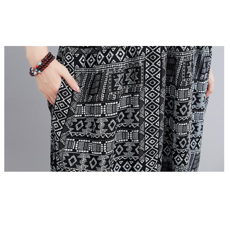 Dimanaf 2024 Plus Size Women Summer Dress Elegant Style Basic Vintage Long Dress Linen Loose Large Soft Dress