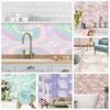 10pcs Gray White Colorful Marble Tiles Sticker Kitchen Wardrobe Bathroom Home Decor Self-adhesive Crystal Hard Film Art Wall Decals