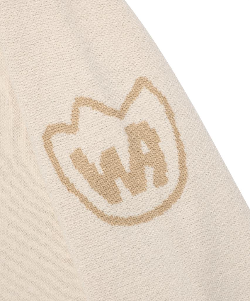 WACKY WILLY Jacquard Pullover Knit Cream
