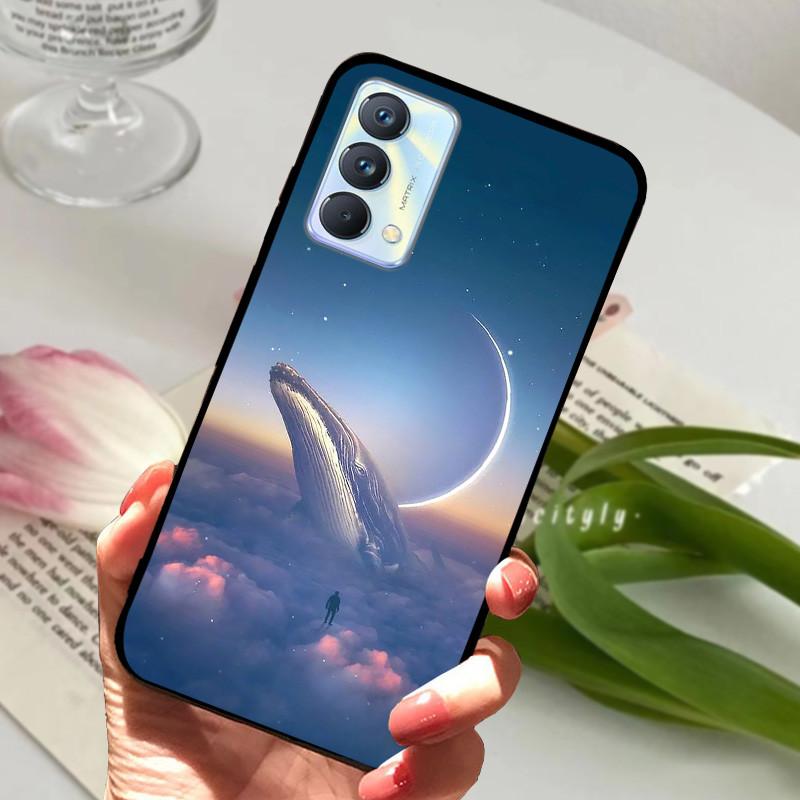 Для чехла Realme GT Master Case Edition Животные Мультфильмы Мягкий Силикон Funda для Телефона Realme GT Master Explorer Чехол Черный Coque