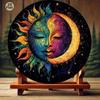 Двусторонняя алюминиевая настенная art Yin Yang, Солнце и Луна, яркие оттенки на черном фоне, для дома