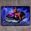 Custom Retro Pin-up Girl Car Repair Shop Tin Sign