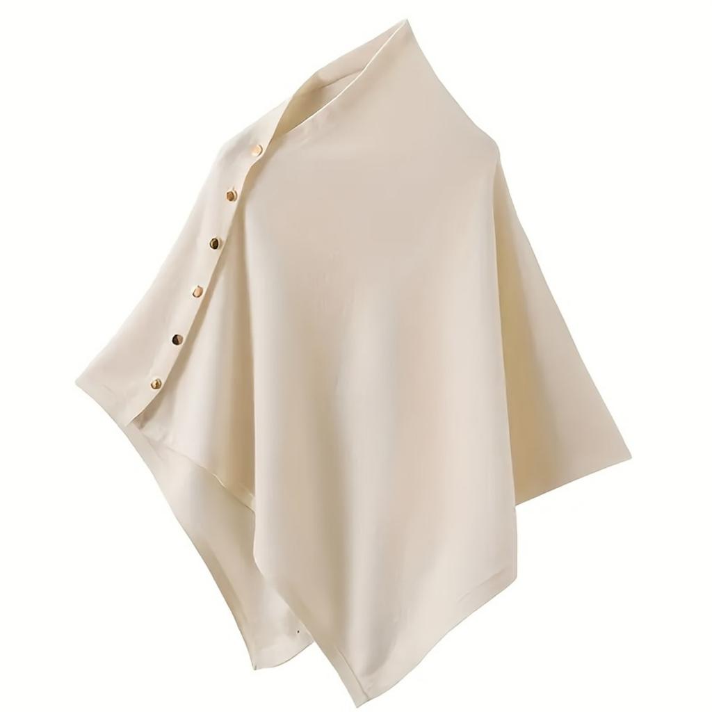 Ladies' Shawl - Elegant, Simple and Luxurious Multifunctional Scarf with Metal Snap Design, Soft and Breathable, Suitable for Office or Night Outings