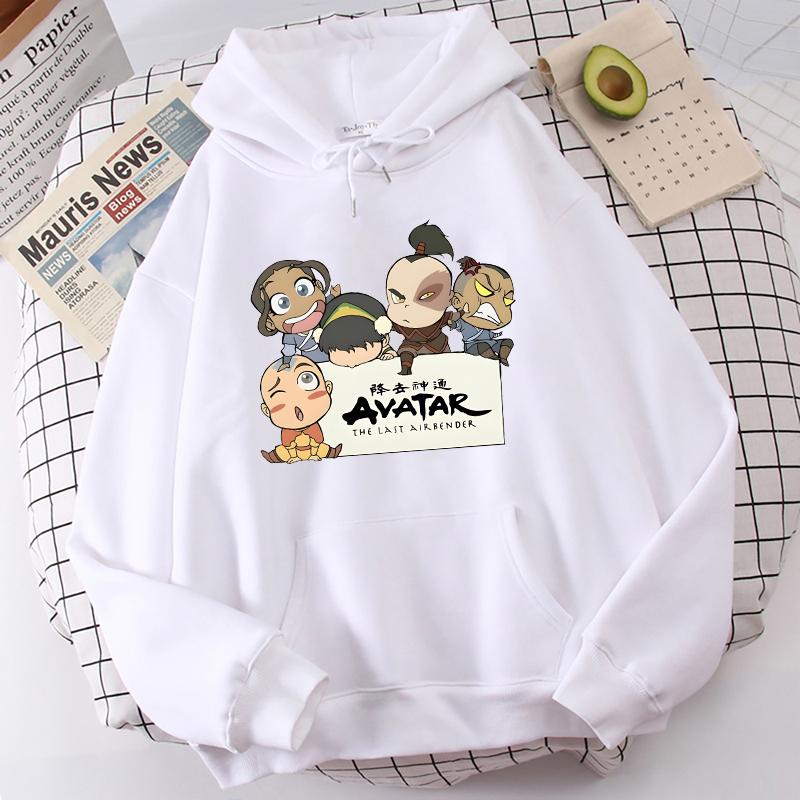 Harajuku Game Avatar The Last Airbender Толстовки унисекс Забавная манга Kawaii Aang TophBeifong Повседневная толстовка с длинными рукавами и графикой
