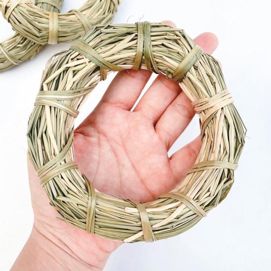 Molar Toy Multifunctional Attractive Natural Grass Ring Rabbit Toy for Bunny