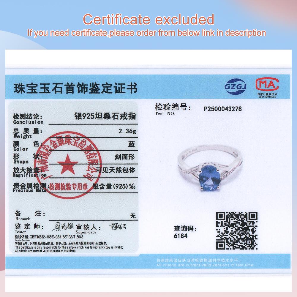 Кольца с натуральным 1,9-каратным синим танзанитом, овальные, 6*8 мм, качественные инкрустированные драгоценные камни, серебро 925 пробы, изящные ювелирные украшения для женщин, мам, хороший подарок