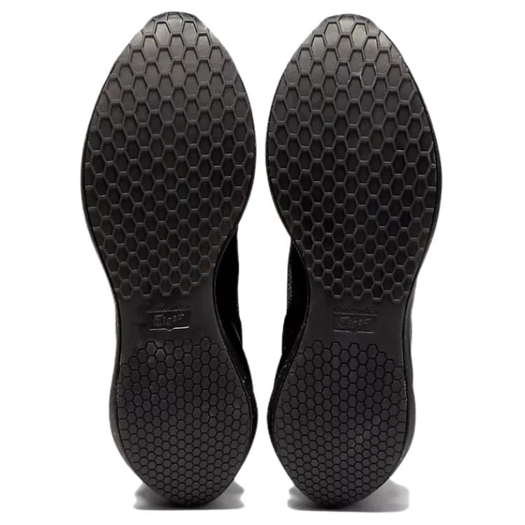 ONITSUKA TIGER Leather Round Toe Lace-Up High-Top Casual Shoes Unisex Sneakers Black 1183C150-001