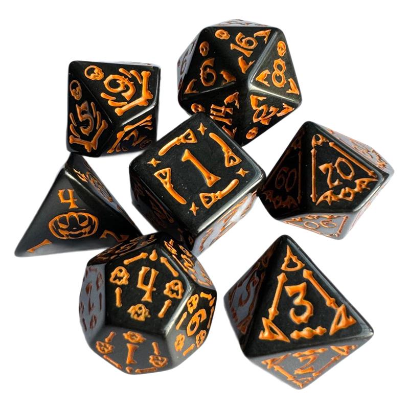 7 Piezas/Set Dados Poliédricos de Halloween Set de Dados Multilaterales Para Juegos de Mesa Set de Dados de Alta Calidad Entretenimiento Juegos de Mesa