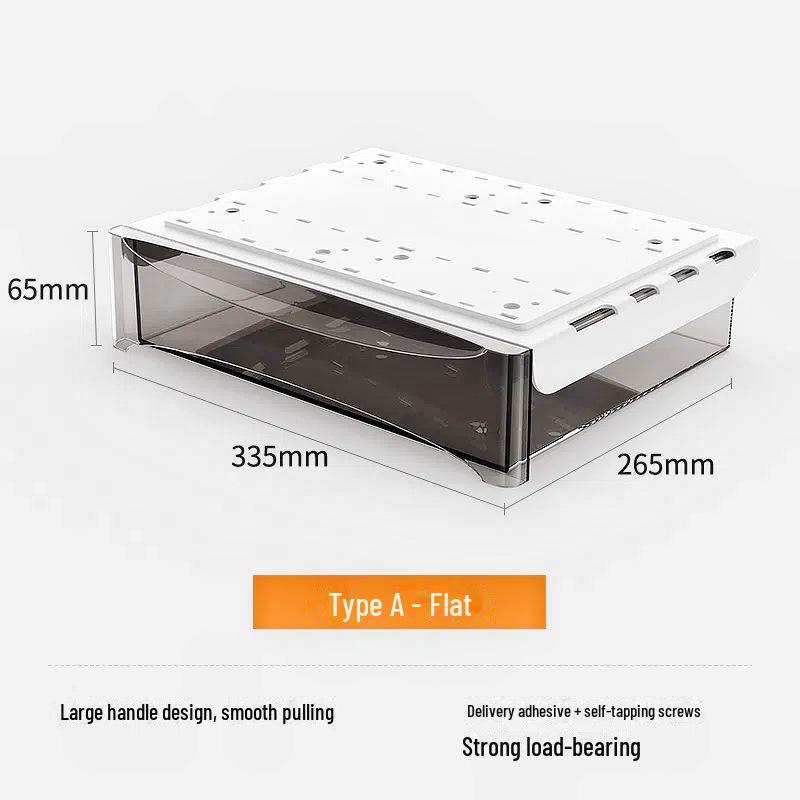 Punch-Free Under-Desk Invisible Storage Drawer for Desk Organization and Stationery