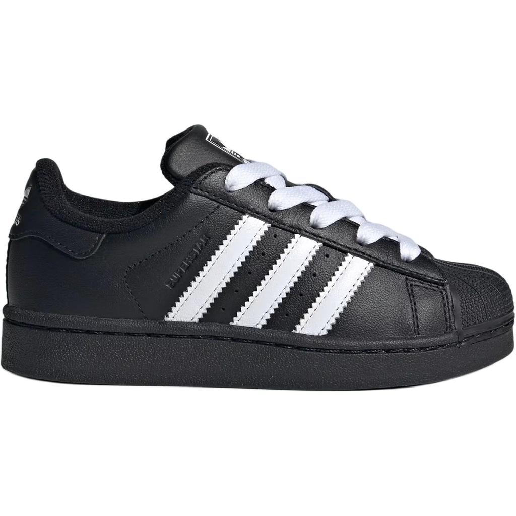 adidas Originals Superstar 2 Устойчивые к истиранию Низкие Детские скейтбордические кроссовки Черные Детские JI0214