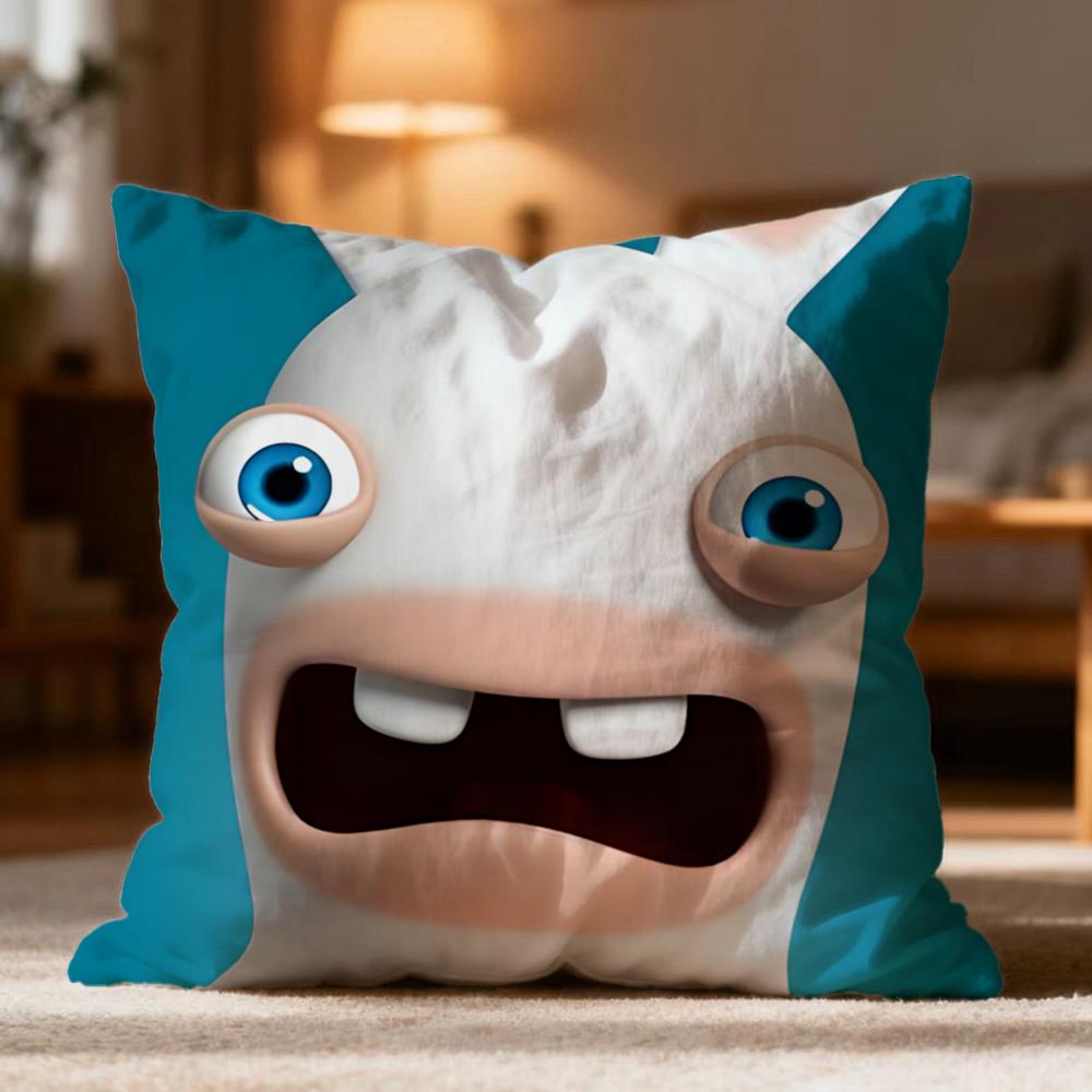 Popular R-RRabbids Invasion Cushion Cover Soft Washable Pillow Case Multi-Scene for Couch Bed Travel Office Use
