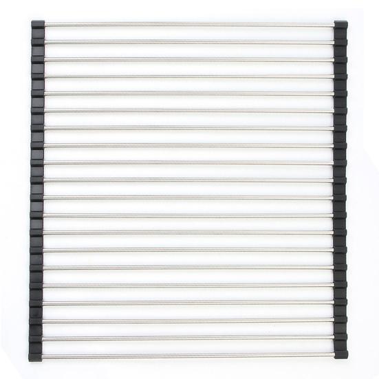 Yousheng Foldable Roll Up Dish Drying Rack Stainless Steel Sink Roller Organizer Practical Kitchen Gadget for Fruits Vegetables Cutlery