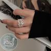 Korean S925 Silver-Plated Three-Layer Retro Hip-Hop Stacking Ring for Women
