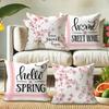 Enchanting Sakura - Themed Pillow Cover: Welcome Spring & Embrace Sweet Home Sofa Bed Cushion Cover Home Room Decoration