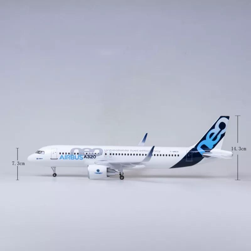 Модель самолета 47 см Самолет A320 NEO Air Прототип Масштаб 1/80 Модель Свет и Шасси Литой смола Домашний декор