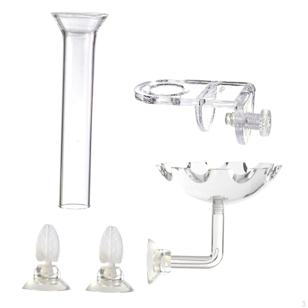 Трубка для кормления аквариума и аксессуары для аквариума, акриловое стекло, легко чистить, прозрачная кормушка