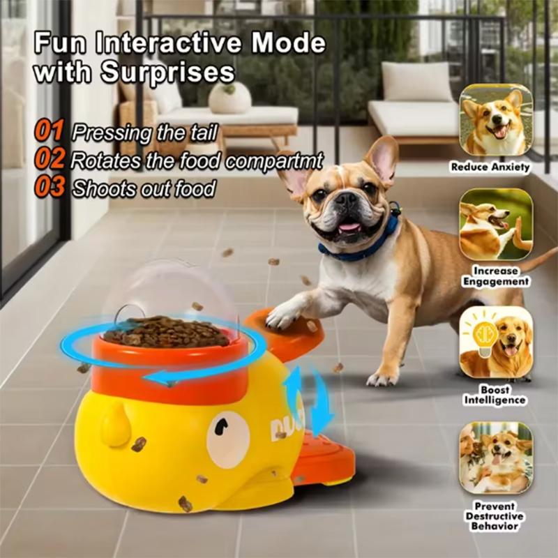 Little Yellow Duck Pet Treat Dispenser Toy, Interactive Slow Feeder For Dogs Cats, Educational Training Device Puppy Leaking Toy