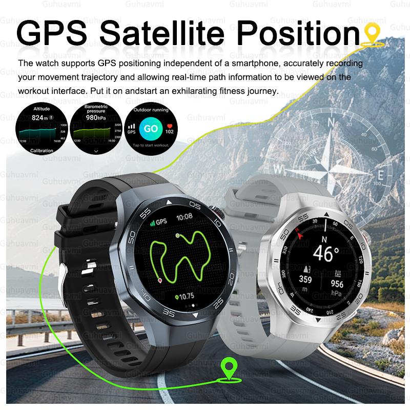 Новые умные часы с GPS-позиционированием для мужчин, 1,53-дюймовый AMOLED HD-экран, компас, датчик сердечного ритма, водонепроницаемость 3ATM, звонки, спортивные, деловые умные часы