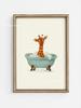 Cute Animal Bubble Bath Wall Art Cute Bathroom Animal Poster Kids Funny Toilet Paper Canvas Print for Nursery Home Decor Gifts