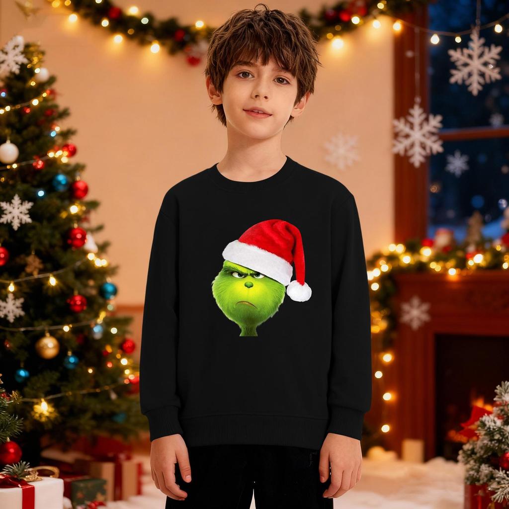 Рождественский свитшот для мальчиков и девочек, уродливая рождественская футболка, свитшот с круглым вырезом, для малышей, с длинным рукавом, пуловер, наряд, топы