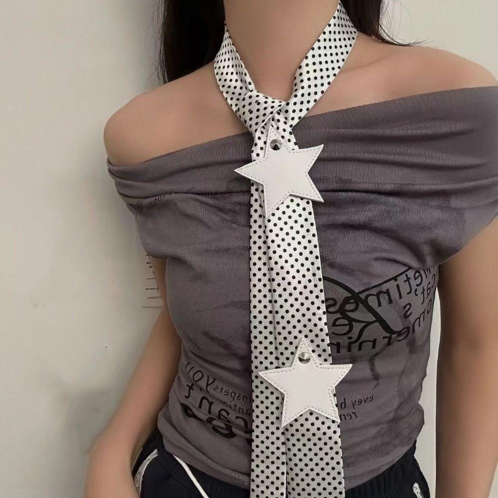 Star Polka Dot Waist Belt Elegant Scarf Hairband Classic Long Vintage Scarf Party
