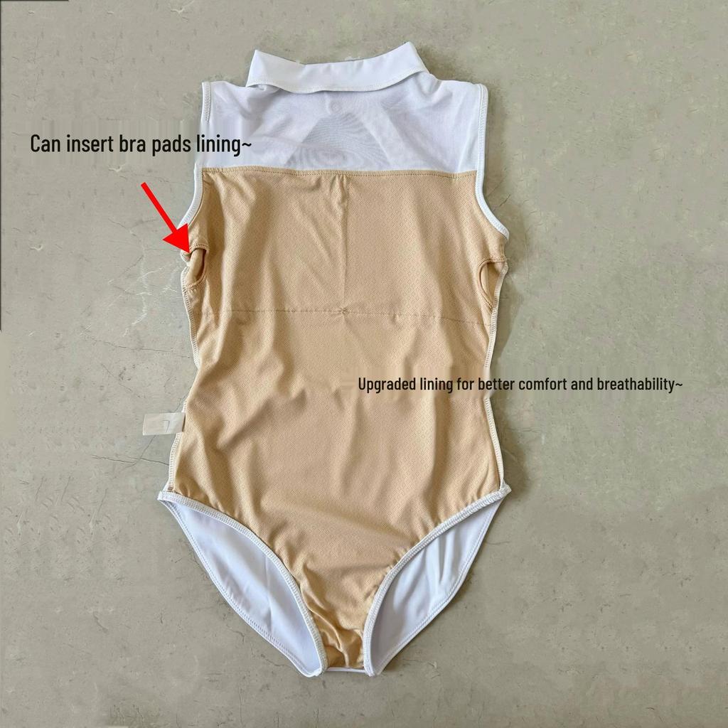 Балетный и аэробный купальник с высоким воротом для женщин