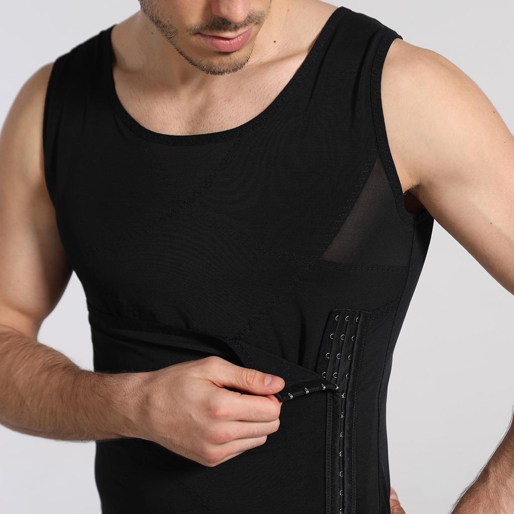 Men's Button-down Adjustable Waist Vest With Tummy Sculpting
