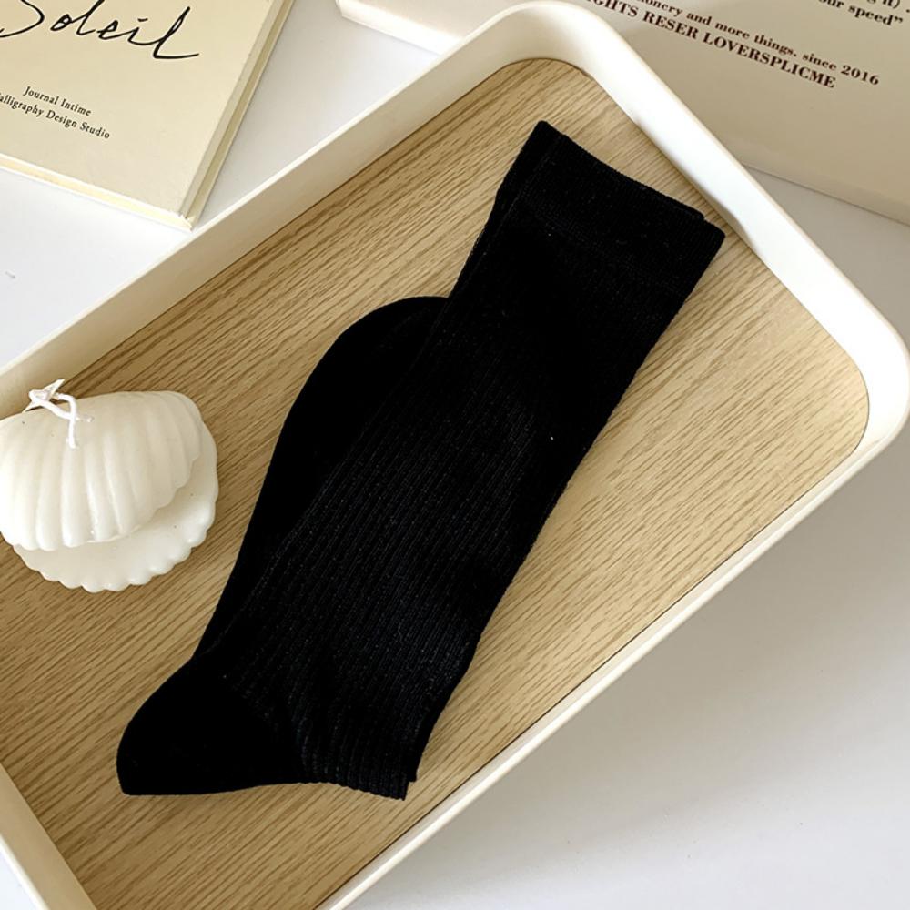 Женские цветные свободные носки без катышков, вязаные резинкой, тонкие, весна-лето, женские носки, высокие, уличные, мягкие носки