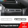 Для Peugeot 5008 3008 GT 2017-    Панель переключателя фар автомобиля из углеродного волокна, накладка на кнопку, аксессуары для интерьера