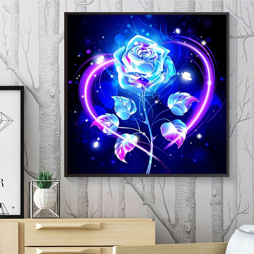 5D Diy Diamond Painting Blue Rose Diamond Embroidery Full Lay Anime Cross Stitch Kits Home Decor Handmade Gift