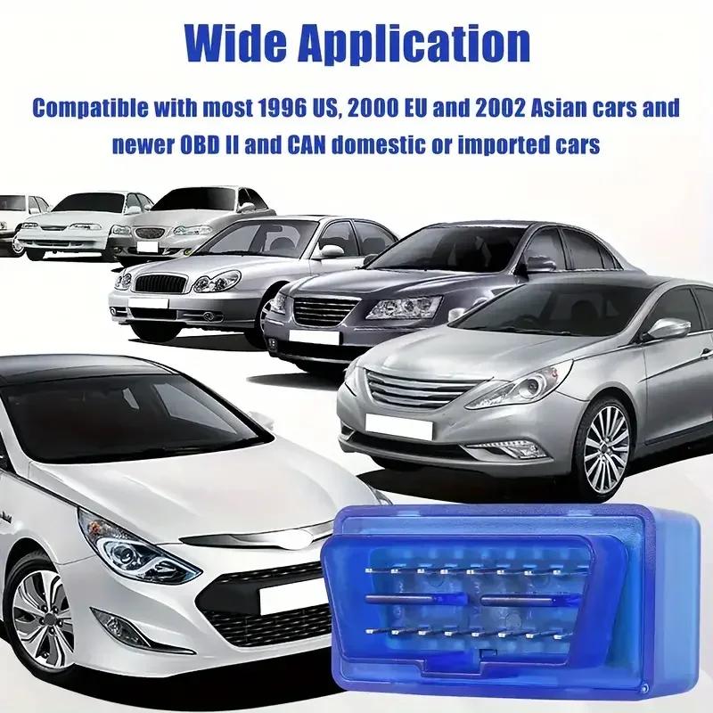 Диагностический инструмент OBD2 Bluetooth — мгновенное считывание неисправностей автомобиля, беспроводной анализ состояния автомобиля, простота использования и портативность