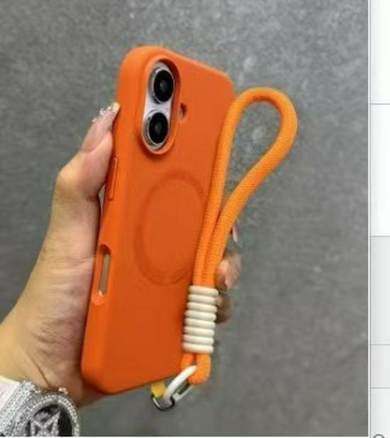 Жидкий силиконовый магнитный чехол для телефона Apple, приятный на ощупь матовый, подходит для 11/13/14/15/17 Pro Max, персонализированный дизайн со шнурком.