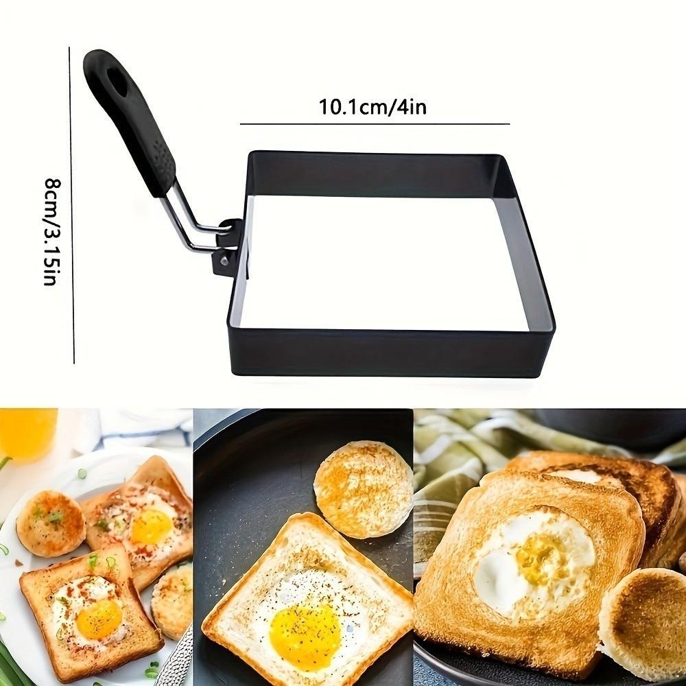 with Handle Egg Fried Ring Mold Non Stick Square Egg Maker Mold Breakfast Cooking Tool Sandwich