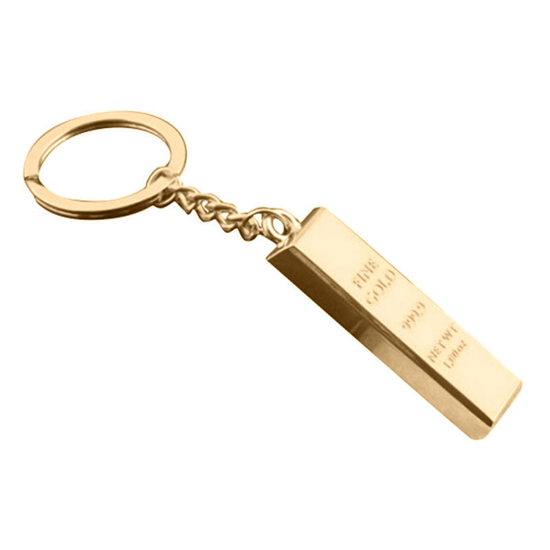 Fashion Metal Faux Gold Bar Ingot Bullion Keychain