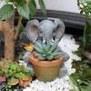 Милый цветочный горшок в виде слона Ручная работа из смолы Декоративный горшок для суккулентов для дома Комнаты Сада Балкона Офиса