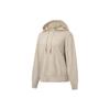 Li Ning Solid Color Loose Fit Hooded Pullover Long Sleeve Knit Sweater Women Sweater Light-Milk-Brown AMBT050-1