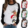Women's Fashion Leisure Christmas Print Long Sleeve Pullover Top