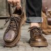New Autumn and Winter Men's Leather Shoes Thick-soled Cowhide and Versatile Breathable Casual Men's Leather Shoes
