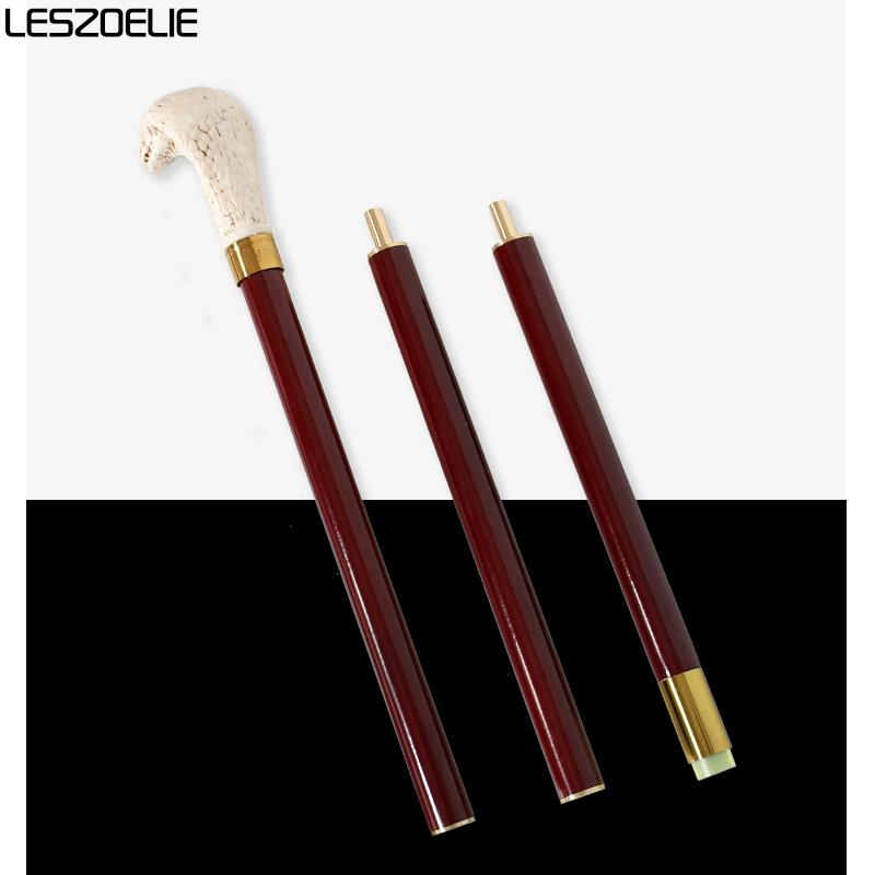 94cm Cobra-Head Stick Men Resin Handle Red German Beech Detachable Wooden Walking Sticks Women Fashion Party Decorative Canes