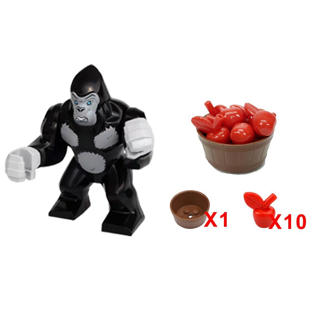 Город Животные Зоопарк Ферма MOC Строительные Блоки Свинья Курица Овца Крокодилы Панда Дельфин Слон Горилла Фрукты Орел Кирпичи Игрушки A012