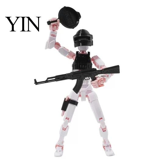 Decorative Soldier Figure Action with Accessories, Multi-Joints Movable Model, 3D Printed Articulated Dummy Robot for Desktop Decoration Display