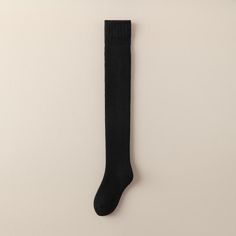 Женские ультратолстые шерстяные носки выше колена - бархатная подкладка для тепла