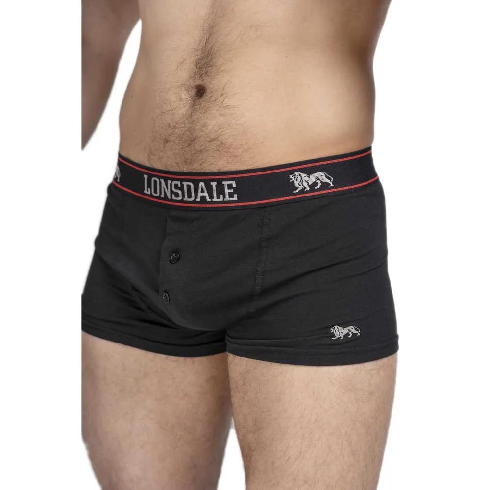 Lonsdale Men's Underwear Boxer Pack of 2 Black