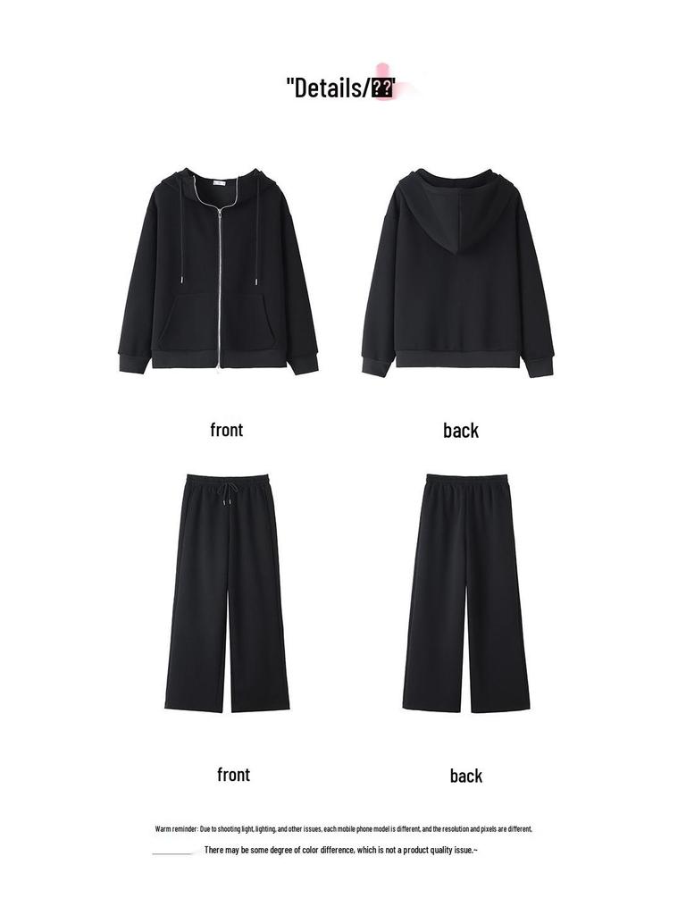 Комплект из двух предметов: толстовка большого размера: Повседневный трикотажный топ с длинным рукавом и свободные брюки для женщин