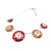 Les Trésors De Lily [E5760] - Red 'Creative Flowers' Designer Necklace