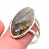 Лабрадорит Ручная работа Серебро 925 пробы Ювелирное кольцо Размер 8.5 w9C42