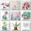 Flower Printing Series Pillow Gift Home Office Decoration Pillow Bedroom Sofa Car Cushion Cover