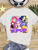 K-pop Pattern Cotton T-shirt Kdrama Culture Graphic Shirts Perfect Kpop Fan Souvenir Casual Short Sleeve