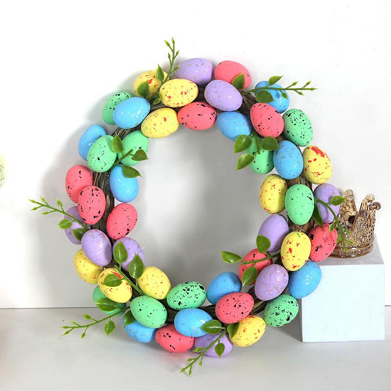 2026 Пасхальная гирлянда Креативный элемент Пасхальное яйцо Венок Окно Дверь Садовые ворота Декоративное подвесное Украшение для праздничной вечеринки Табличка на дверь