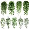 80см Персидский папоротник Листья Лианы Домашний Декор Комнаты Подвесное Искусственное Растение Пластиковый Лист Трава Свадебная Вечеринка Стена Балкон Украшение